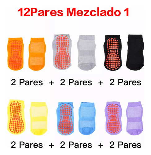 Para 12 Pares De Calcetines Antiderrapantes Ninos Bebe Niña