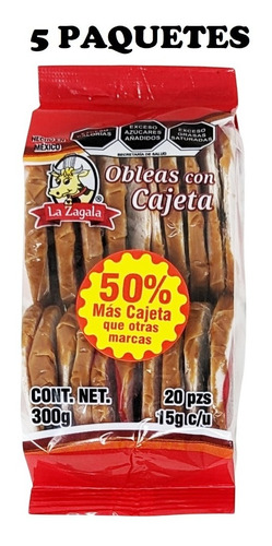 Obleas Con Cajeta La Zagala 15g 20pzs (5 Paquetes)