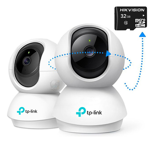 2 Camara Tp-link Tapo C210 3mp 2k Domo Wifi Ip Micro Sd 360°