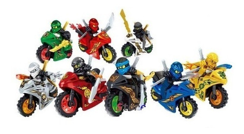 Jogo Ninjago 8 Motos + Ninjas Bloco Super Heróis Promoção