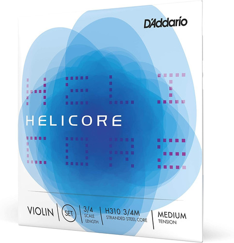 Juego De Cuerdas Para Violín Helicore, Escala 12, Tens...