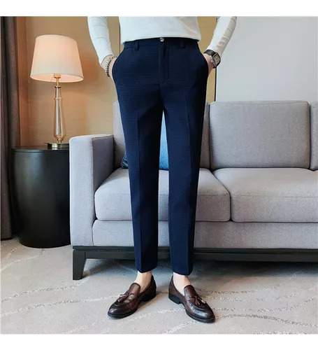 Pantalones De Vestir Casuales Vintage Formales Para Hombre