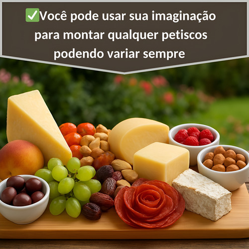 Petisqueira Tabua Ramekin Bambu Frios Churrasco Petisco Kit