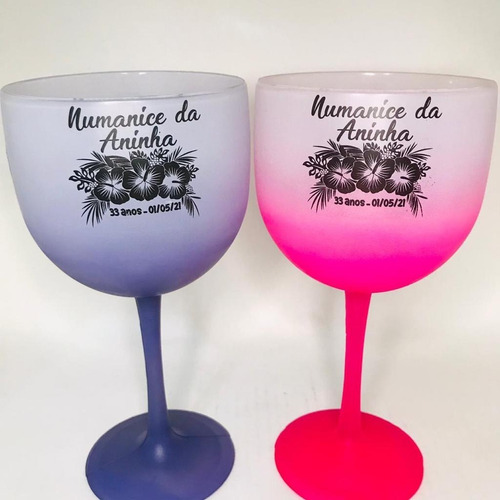 Imagem 3 de 9 de 5 Taças De Gin 600ml Acrílico Personalizadas