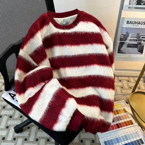 Suéter Retro Unisex Holgado De Punto Jacquard