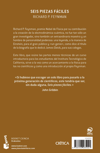 Seis Piezas Fáciles, De Feynman, Richard P.., Vol. 1. Editorial Booket Paidós, Tapa Pasta Blanda, Edición 1 En Español, 2024