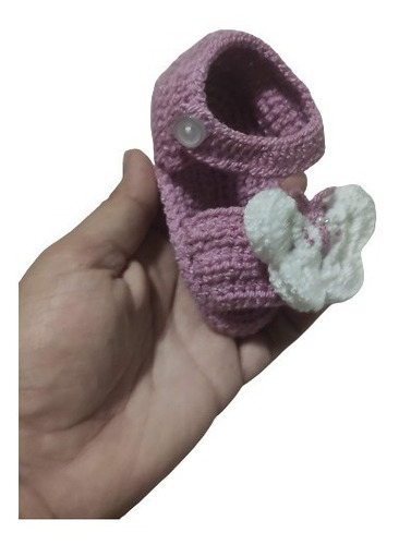 Sandalia Con Cintillo Crochet, Morado, Bebe Niña, 4 A 6m
