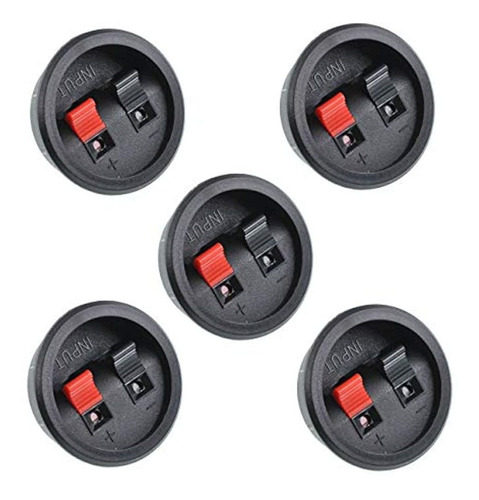 Oiyagai 5pcs 2 Tazas Caja De Sonido Altavoz Terminal Redondo