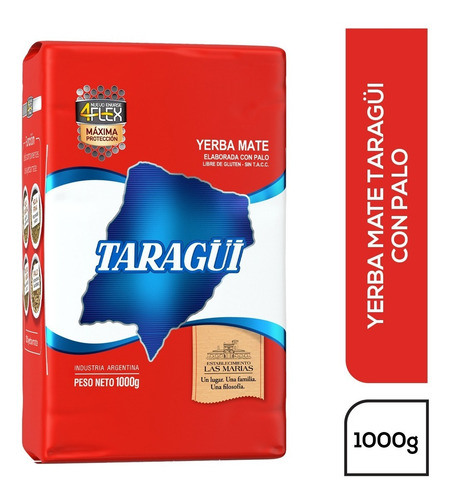Imagen 1 de 1 de Yerba Mate Taragüi Con Palo 4flex 1kg