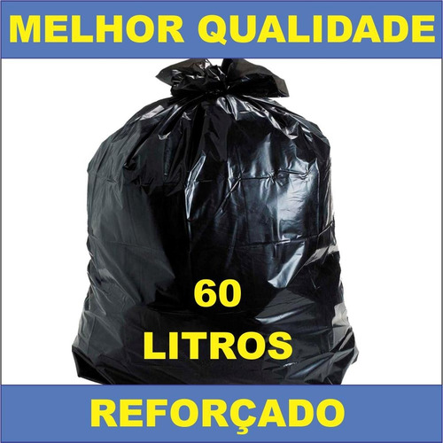 Imagem 4 de 5 de Kit 2 Sacos Lixo Preto 60l Espessura Média C/ 50 Unidades Cd
