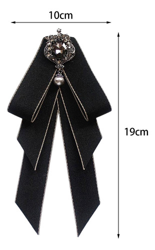 3 Pajarita Preatada Para Mujer, Broche De Estilo Retro Negro
