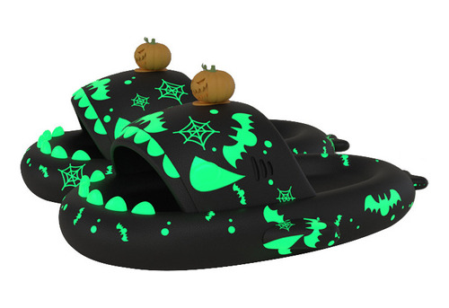 Sandalias De Suela Gruesa Christmas Glow Shark, Ropa De Abri