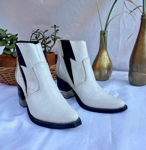 Botas De Cuero Blancas 