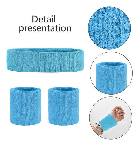 ** 3 Set Banda Deportiva Cabeza Muñequeras Elásticas