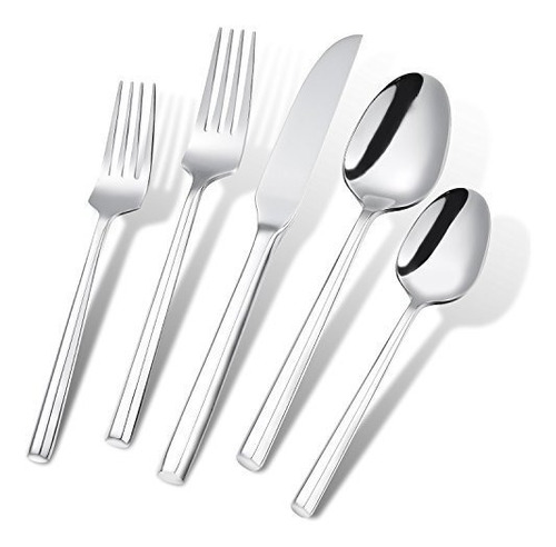 Flatasy Flatware Set Silverware Stainless Steel 20 Piece 4