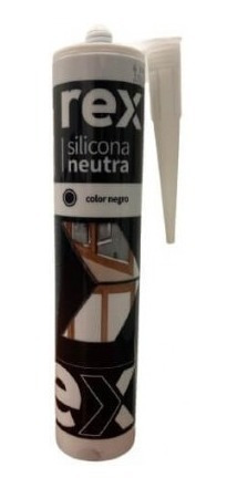 Silicona Neutra Negro, Cartucho 300 Ml Rex