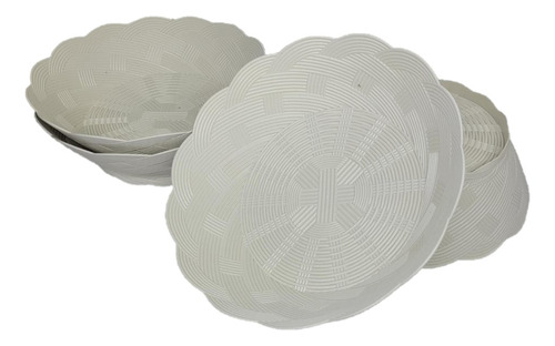 20 Canasta Mimbre/ Tortillero Plástico Redondo Blanco