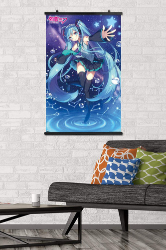 Póster De Pared Hatsune Miku 56.6 X 86.4 Cm Con Clip