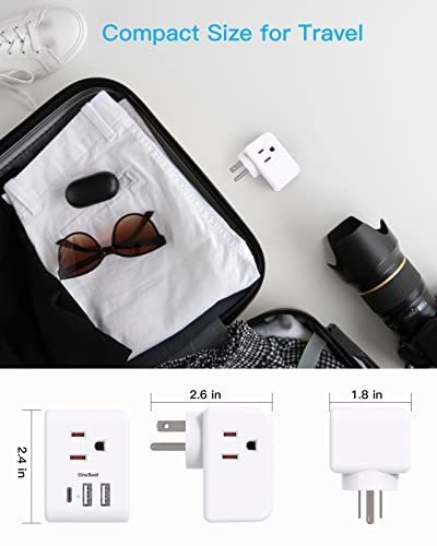 Extensor De Enchufe MĂșltiple Con Enchufes Usb, Sin Regleta