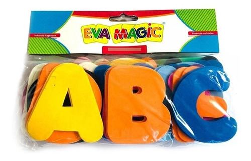 Abecedario Letras De Goma Eva Eva Magic Completo Bolsa X 52u