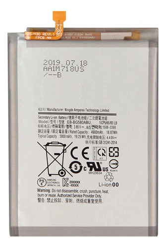 Bateria Compatível Com Samsung Galaxy M20 M30 Eb-bg580abu