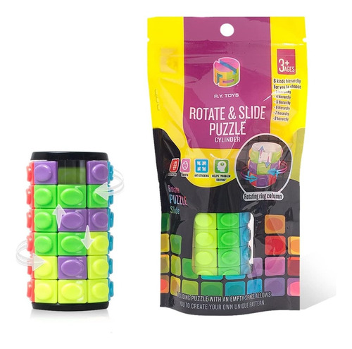 Rompecabezas Rubik Giratorio Deslizante 8 Colores 6 Capas