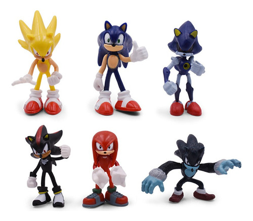 6 Piezas 7 Cm Figuras Sónicas De Juguete Sonic Shadow Tails