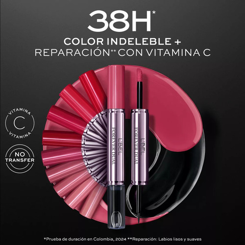 Labial Forever Dual De L'bel 38h Color Indeleble Rose Nuit