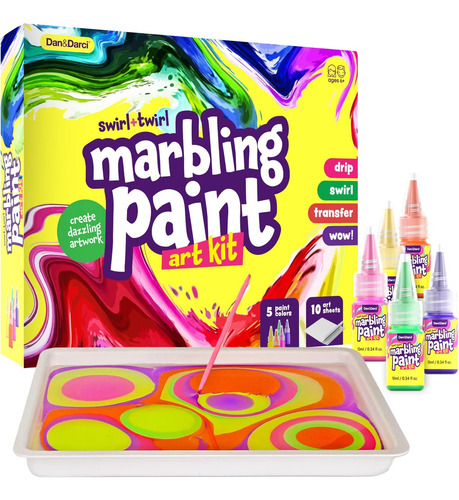 Kit De Pintura Para Niños De 6-1 Con Juego De Marbling