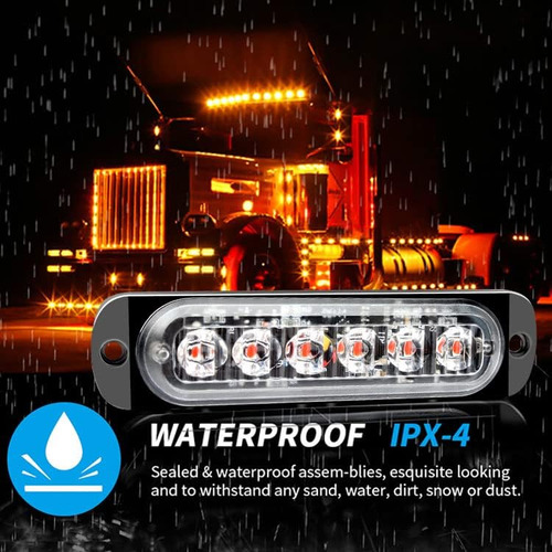 Luces De Emergencia Estroboscópicas Led, 8x Ámbar Blanco 6