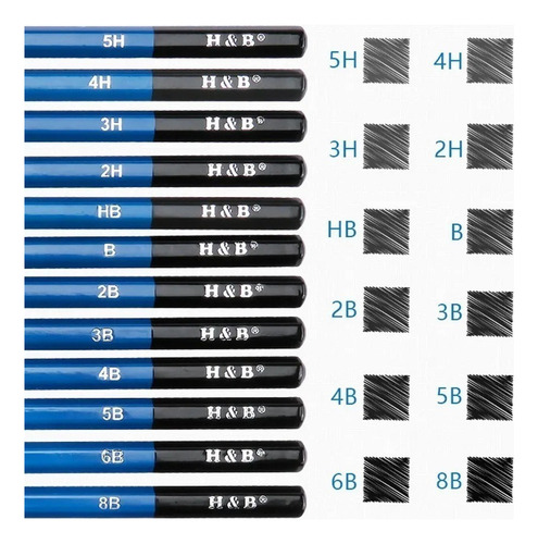Kit De Lápis De Desenho Realista Profissional (41 Peças)