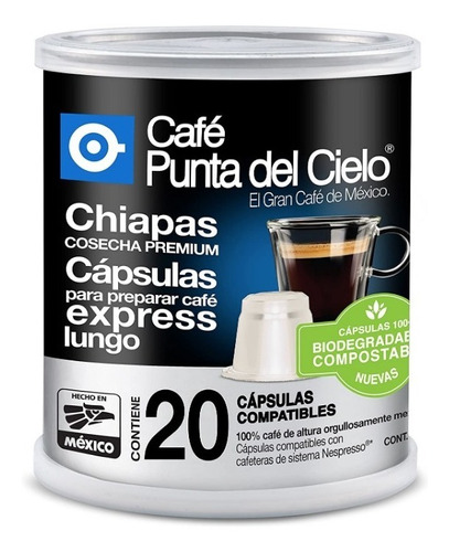 Café Punta Del Cielo Cápsulas Region Chiapas, 20 Pzs