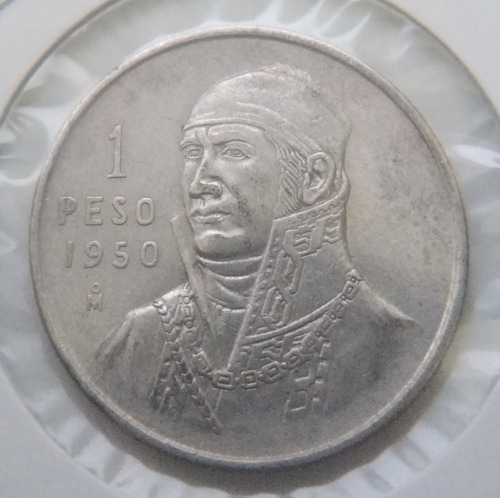 Moneda Morelos Un Peso 1950 Plata .300