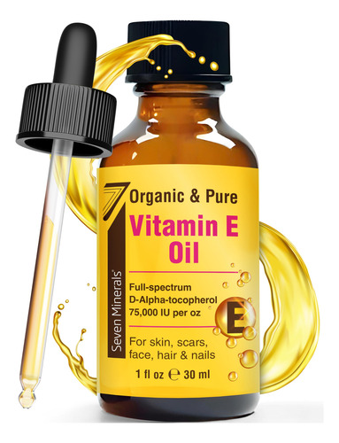 Aceite De Vitamina E Seven Minerals, Ultra Puro, 75 000 Ui,
