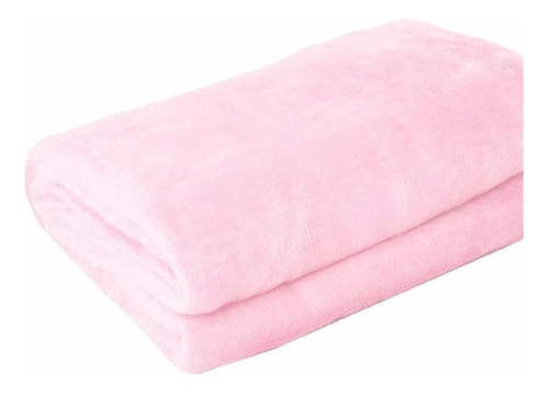 Cobertor Essência Enxovais Microfibra soft cor rosa-claro com design liso de 2.4m x 2.2m