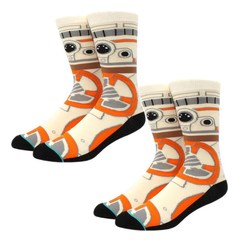 Calcetas De Droides, Mxwra-002, 2 Pares, 6.5-10.5us, Bb-8, C