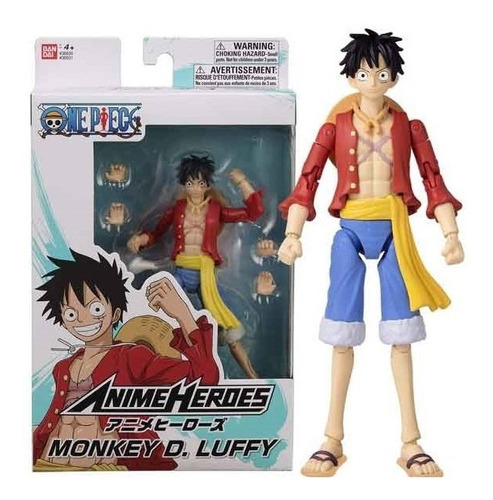 One Piece Monkey D Luffy Anime Heroes Bandai Orig Scarlet