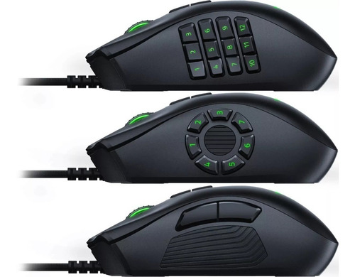 Imagen 4 de 9 de Mouse gamer de juego Razer Naga Trinity negro