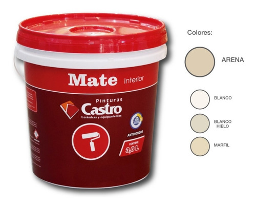 Pintura Mate Interior Arena 3,6lt Cerámicas Castro