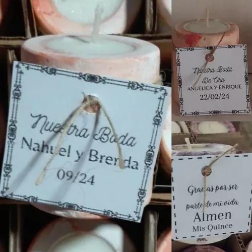 Velas aromaticas personalizadas caseras para bodas