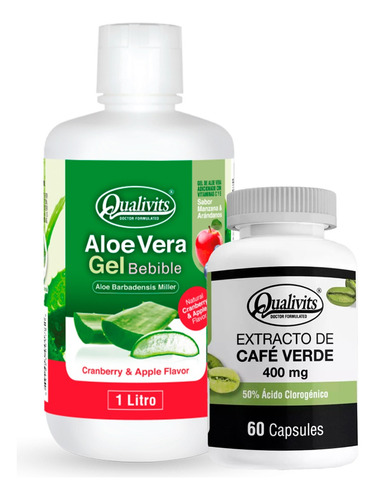 Extracto De Café Verde + Aloe Vera Bebible 1l - Qualivits Sabor Manzana