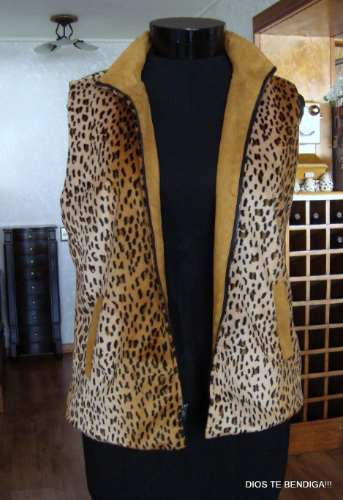 Femenina Chaqueta S/mangas Animal Print/leopardo Tm