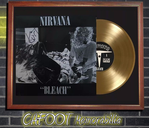 Nirvana Bleach Tapa Firmada Lp Disco Oro