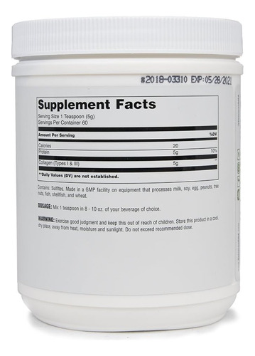 Collagen Peptide Universal Nutrition Colágeno 300 Gr 60 Serv