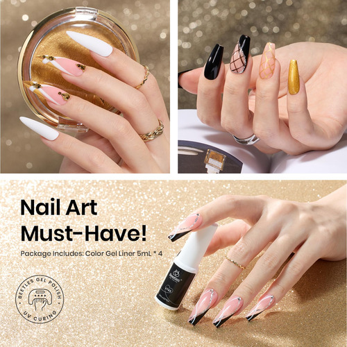 Juego De 4 Esmaltes De Gel Para Arte De Uñas Colores Neutro