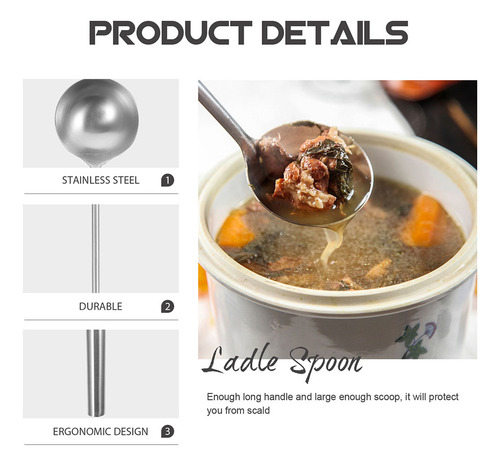 Cuchara De Agua De Acero Inoxidable Con Mango Largo Para Sop