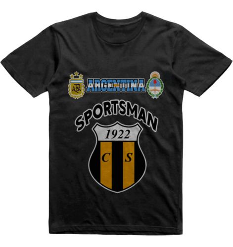 Remera Infantil Negra Sportsman Carmen De Areco