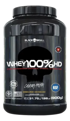 Suplemento Black Skull Caveira Preta Whey 100% HD sabor cookies & cream de 900g