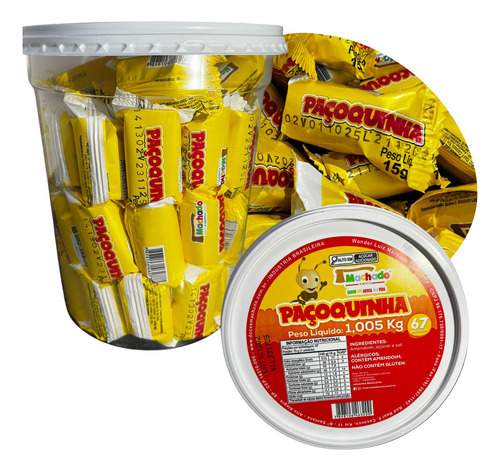 Pacoca,pacoquinha,doce de crianca,doce de amendoim,Festa,Junina Doces Machado Paçoca Rolha amendoim sem glúten 15g 67 u