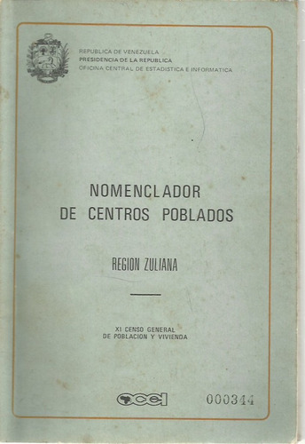 Nomenclador De Centros Poblados Region Zuliana